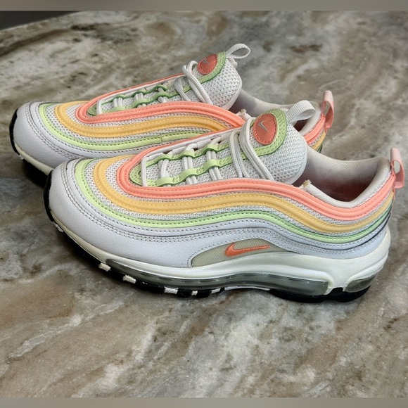 Women’s NIKE Air Max 97 Melon tint/Barely volt/Atomic pink. Size 5.5 - Picture 6 of 11